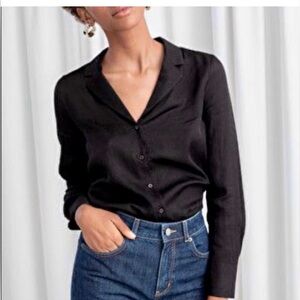 & Other Stories Black Button Down Shirt